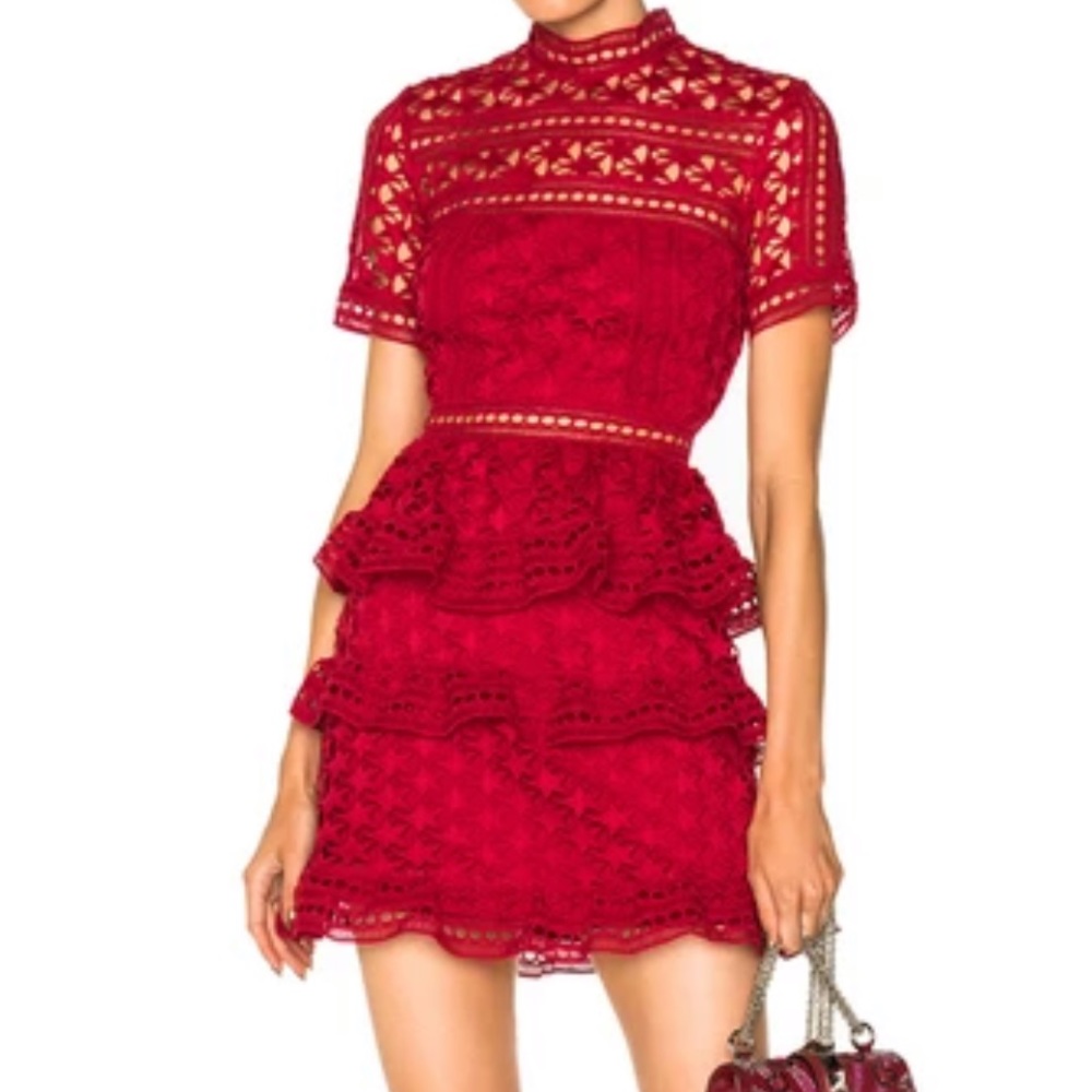 SELF-PORTRAIT Guipure Star Lace Dress
